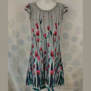 Funky People Small Floral Gray Spring Career Dress